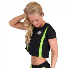 Columbia Crop Top, black/neon lime
