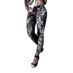 Floral Tights, black