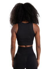 Olivia Seamless Crop Top, black